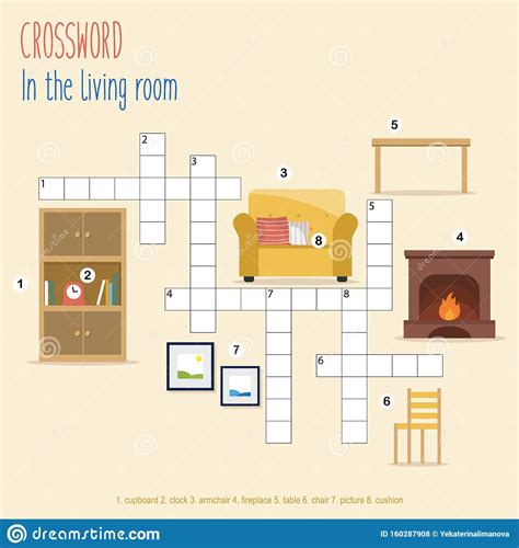 easy crossword puzzle   livingroom stock vector illustration