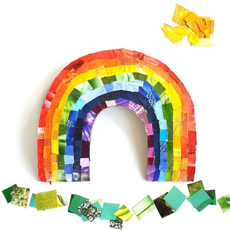 magazine collage rainbow craft diy thought