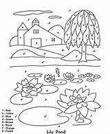 Numbers Color Number Coloring Pages Pond Easy Farm Barn Activity Colour Follow Colors Beginner Adults Printables Drawing Honkingdonkey Kids Printable sketch template