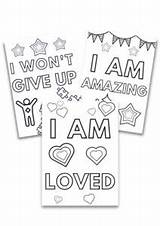 Affirmations Colour Engage sketch template