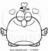 Pudgy Infatuated Bird Clipart Cartoon Cory Thoman Outlined Coloring Vector 2021 sketch template