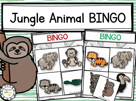 jungle animal bingo