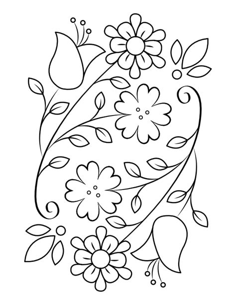 printable floral coloring page
