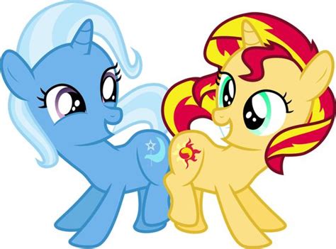 filly trixie and sunset shimmer sunset shimmer lightning dust trixie and gilda pinterest