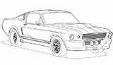 Mustang Coloring Pages Shelby Gt500 1967 Eleanor Printable sketch template