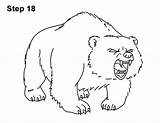 Bear Cartoon Draw Roaring Growling Drawing Angry Mean Permanent Carefully Marker Pen Lines Step Using Go After Over Make sketch template