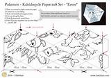 Kaleidocycle Papercraft Charmander Eevee Flextangle Kaleidoscope Pikachu Origami sketch template