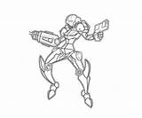 Samus Coloring Pages Aran Metroid Smash Super Bros Printable Template sketch template