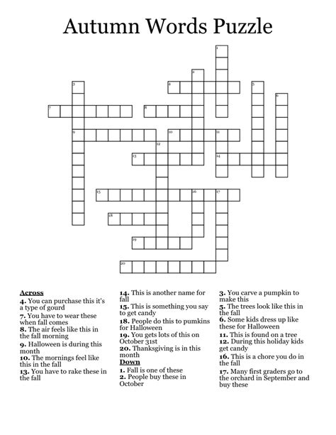 fall crossword puzzles printable prntblconcejomunicipaldechinugovco