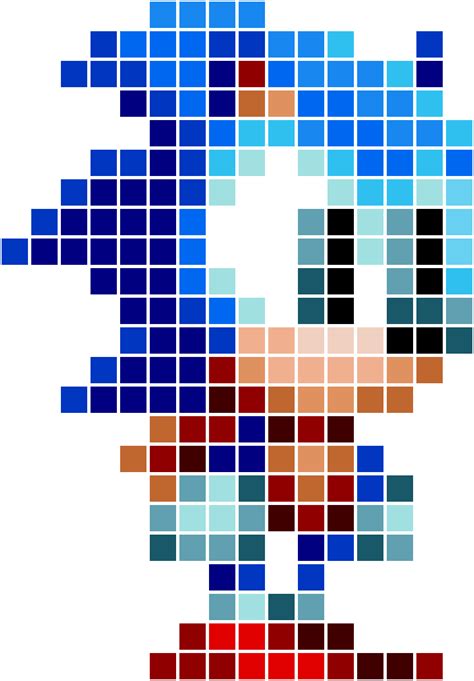 bit sonic pixel art grid
