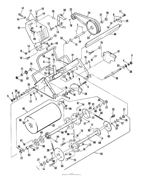 bunton bobcat ryan  lawnaire  briggs stratton parts diagram  aerator drive