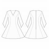 Lekala Sleeves Fitted Collar Seams Closure Zipper Semi Neck Princess Long sketch template