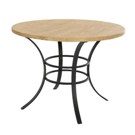 table de jardin ronde bois dublin noirnaturel salon de jardin table  chaise eminza