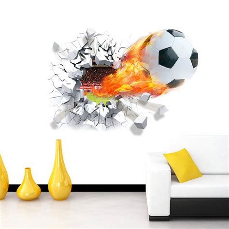 voetbal bal door de muurstickers tv achtergrond verwijderbare woonkamer slaapkamer muurstickers