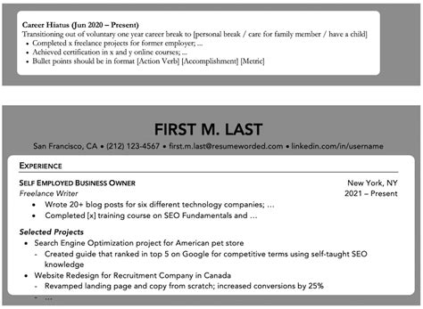 sample resume  career gap teanagasawad