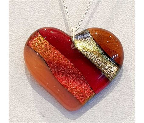 Fused Glass Heart Pendant The Hebridean Design Company