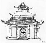 Chinese Architecture Pagoda Drawing Getdrawings Lemuria sketch template