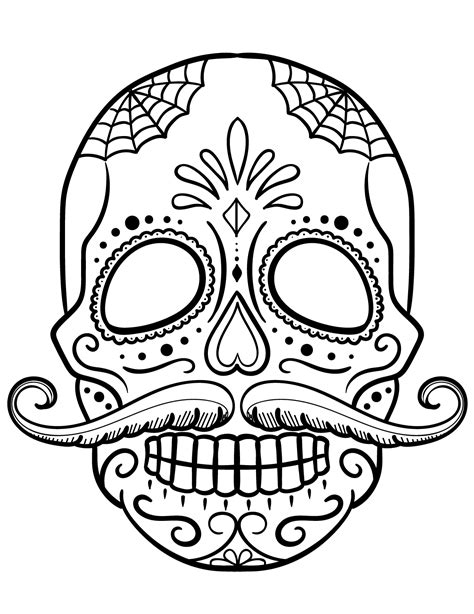 printable skull coloring pages printable skull images sugar skulls