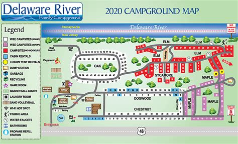 campground map delaware river campground