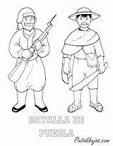 Batalla Puebla Vestuario sketch template