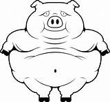 Pig Fat Pages Animal Template Cartoon Pigs Cute sketch template