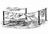 Washing Line Coloring sketch template