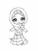 Coloring Pages Muslim Muslimah Cute Kids Islamic Little Chibi 1000 Hijab Sureya Hijabi Cutie Miss Characters Drawings Printable Deviantart Girl sketch template