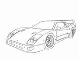 Ferrari Drawing Car Drift F40 Getdrawings sketch template