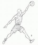 Dunk Drawing Coloring Pages Dunking Kobe Bryant Jordan Michael Getdrawings sketch template