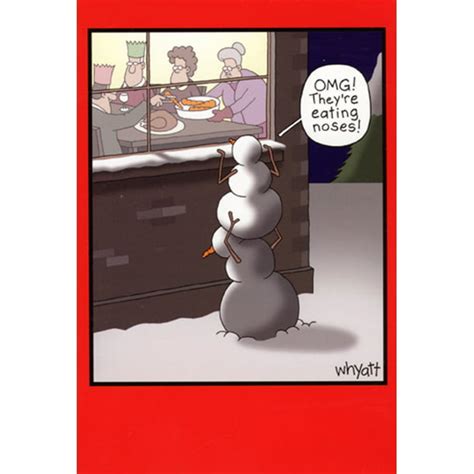 nobleworks snowman eating noses funny humorous christmas card