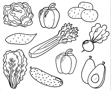 vegetable coloring pages  coloring pages  kids