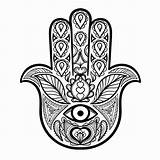 Eye Evil Hamsa Coloring Tattoo Pages Creation sketch template