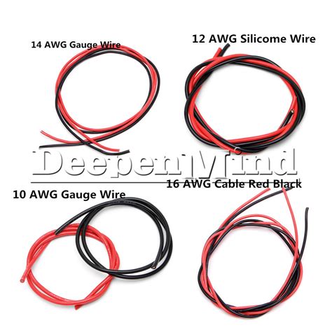 awg gauge wire flexible silicone copper cables  rc black red  ebay
