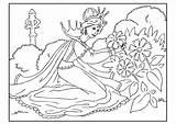 Prinses Kleurplaat Fiori Raccoglie Bloemen Principessa Princesse Cueille Coloriage Recoge Plukt Kleurplaten Educolor sketch template