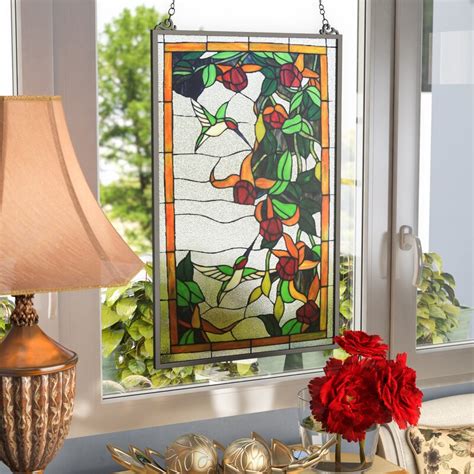 astoria grand stained glass hanging window panel reviews wayfairca