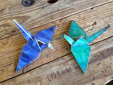 glass origami cranes      prototypes