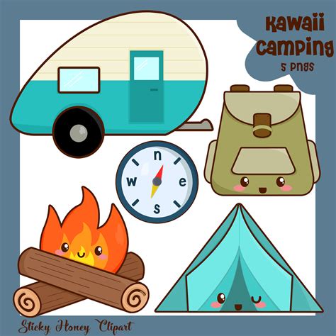 premium vector clipart kawaii camping clipart kawaii camping clip art