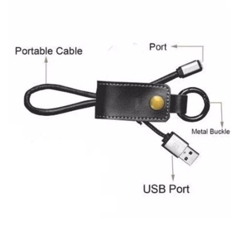 leather keychain charging wire cs corporate gifts