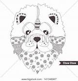 Chow Coloring Vector Dog Antistress Drawn Hand Adult Pages Book Illustration Designlooter Lightbox Create 470px 43kb sketch template