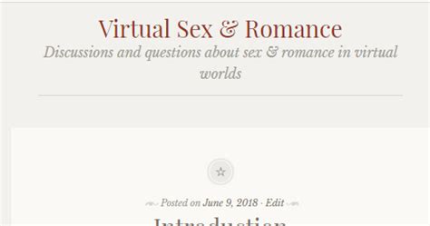 New Blog Devoted To Virtual Sex And Romance ~ The Sl Enquirer