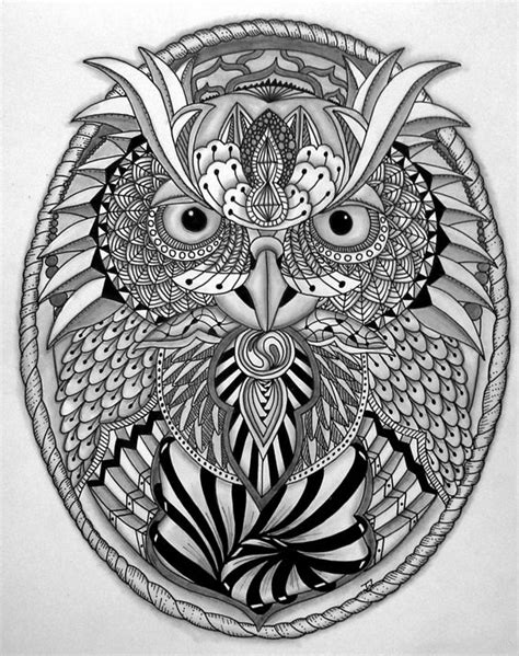 owl pinterest doodle art mandala drawing  zentangles