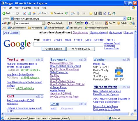 googles personalized home page     finally won   mikeschinkelcom
