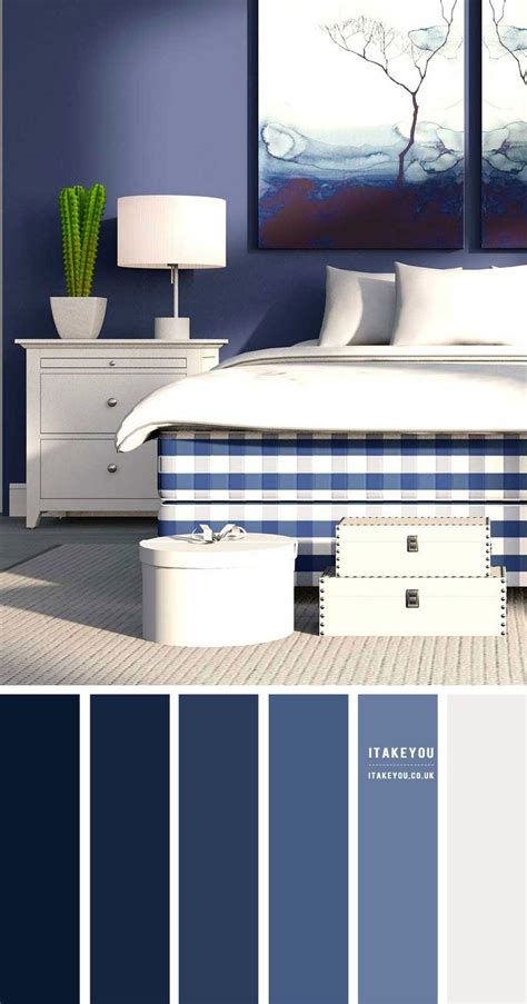 Navy Blue And White Bedroom Colour Scheme In 2021 Dark Blue Bedrooms