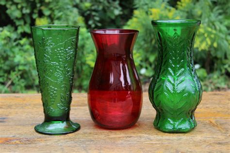 Colored Glass Vases Large Vintique Rental