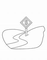 Coloring Road Pages Sign Signs Colouring Library Clipart Line Popular sketch template