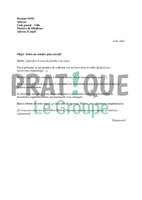 exemple de courrier   notaire