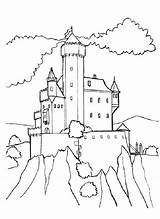 Coloring Hill Castle Medieval Designlooter 53kb 825px Color sketch template