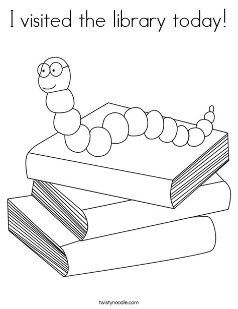 visited  library today coloring page twisty noodle