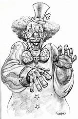 Evil Clowns Pancho Jester Wicked Macabre Palhaço Cholo sketch template