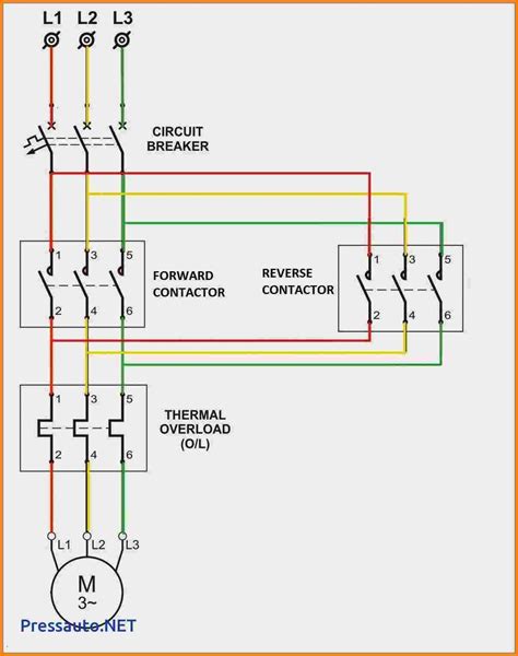 phase reversing motor starter wiring diagram